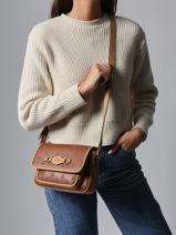 Cross Body Tas Embossed Lulu castagnette Bruin embossed ZAIDOU-vue-porte